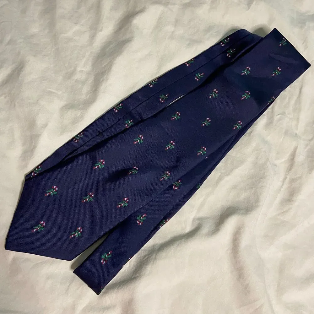#7908 MERVINS MENS COLLECTION BLUE CANDY CANE NECKTIE 3.5 X 56 POLYESTER VTG